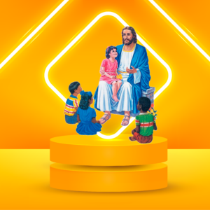 JESUS SENTADO CON 4 NIÑOS -JUMBO